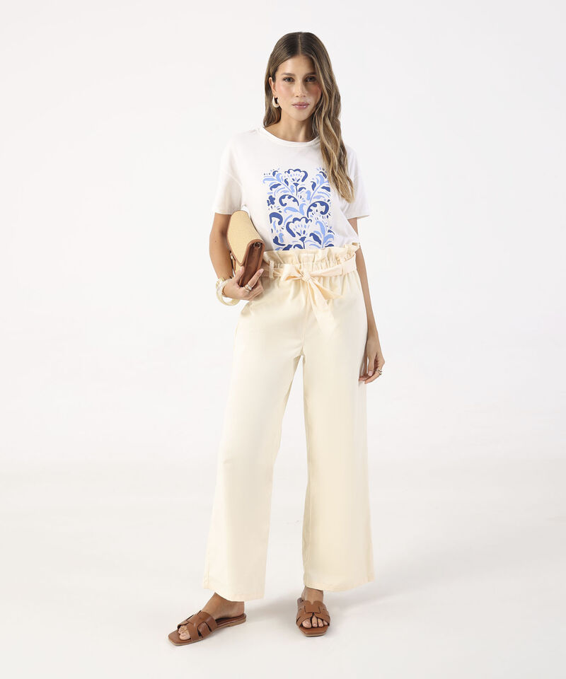 Pantalon Unicolor Con Cinturon