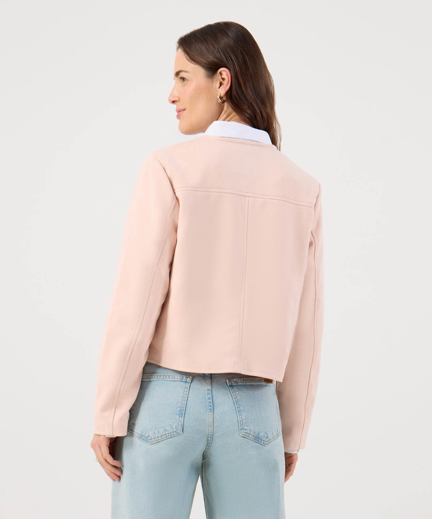 Chaqueta En Suede Unicolor