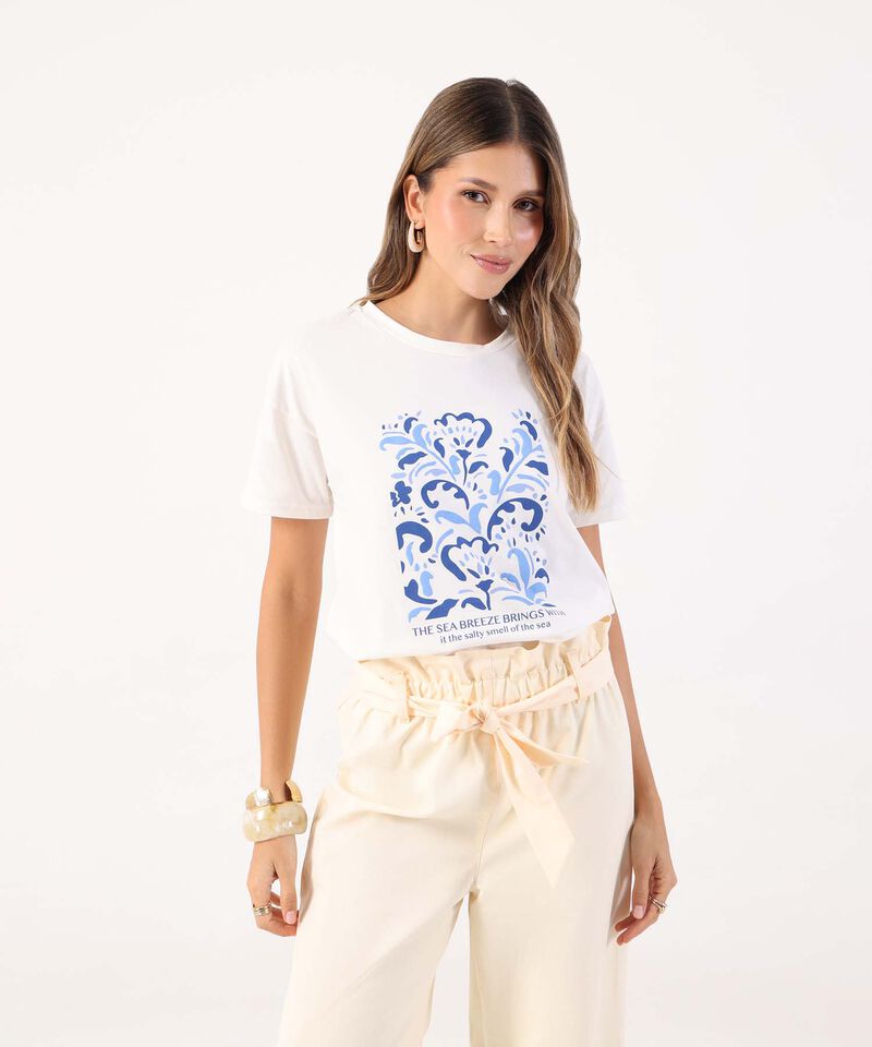 Camiseta Para Mujer Estampado Floral