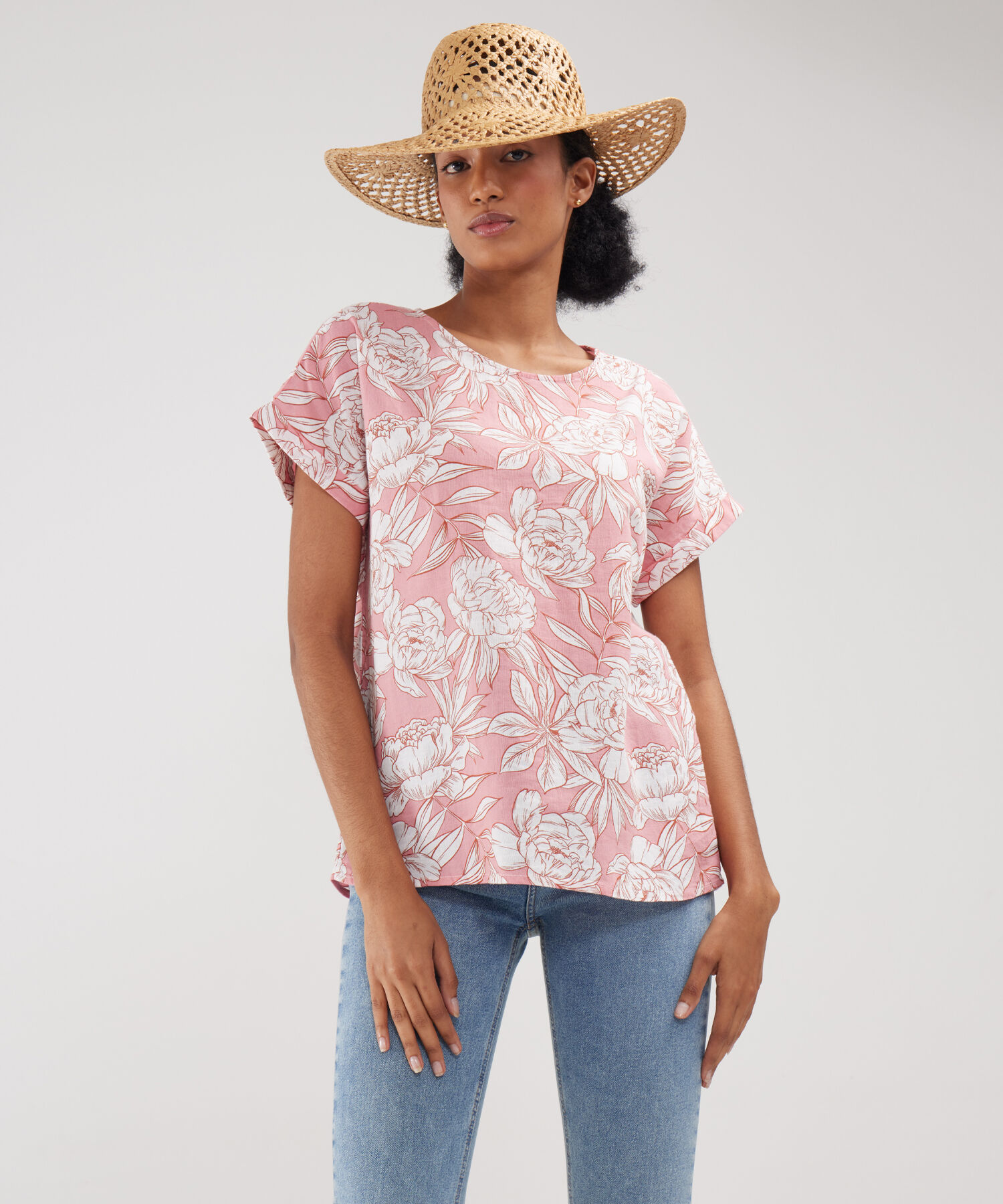 Blusa Manga Corta Estampada