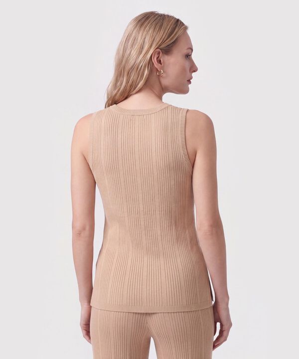 Camiseta En Tejido De Rib Para Mujer