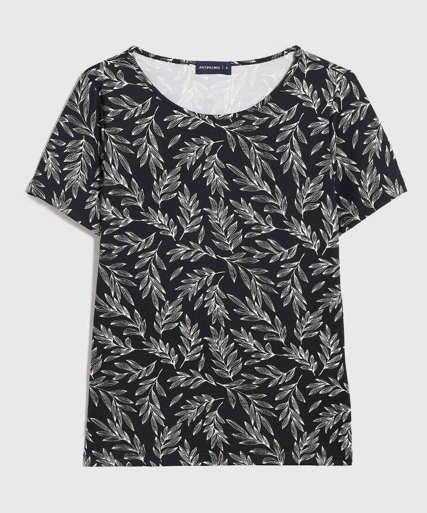 Camiseta Mujer Manga Corta Estampado Floral
