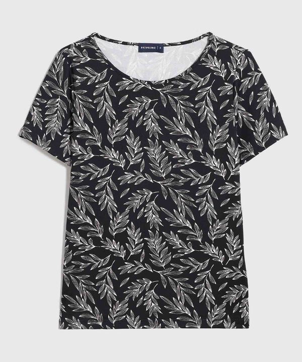 Camiseta Mujer Manga Corta Estampado Floral