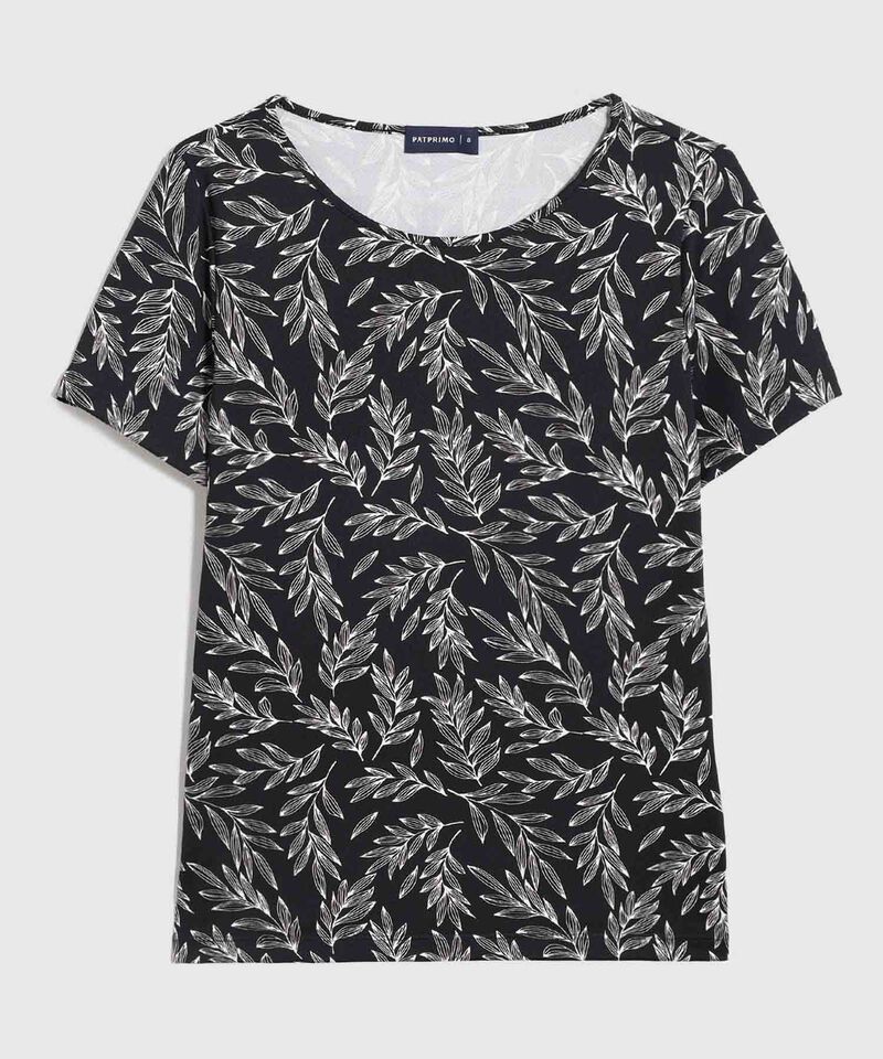 Camiseta Mujer Manga Corta Estampado Floral