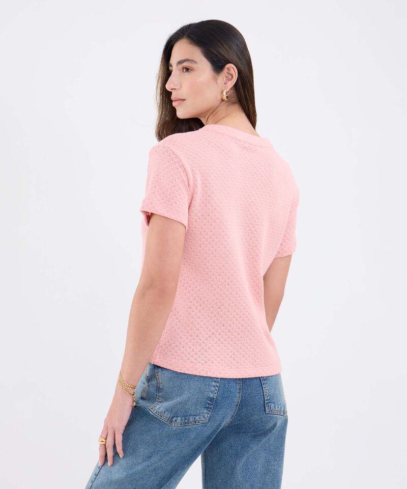 Camiseta Unicolor Cuello Redondo