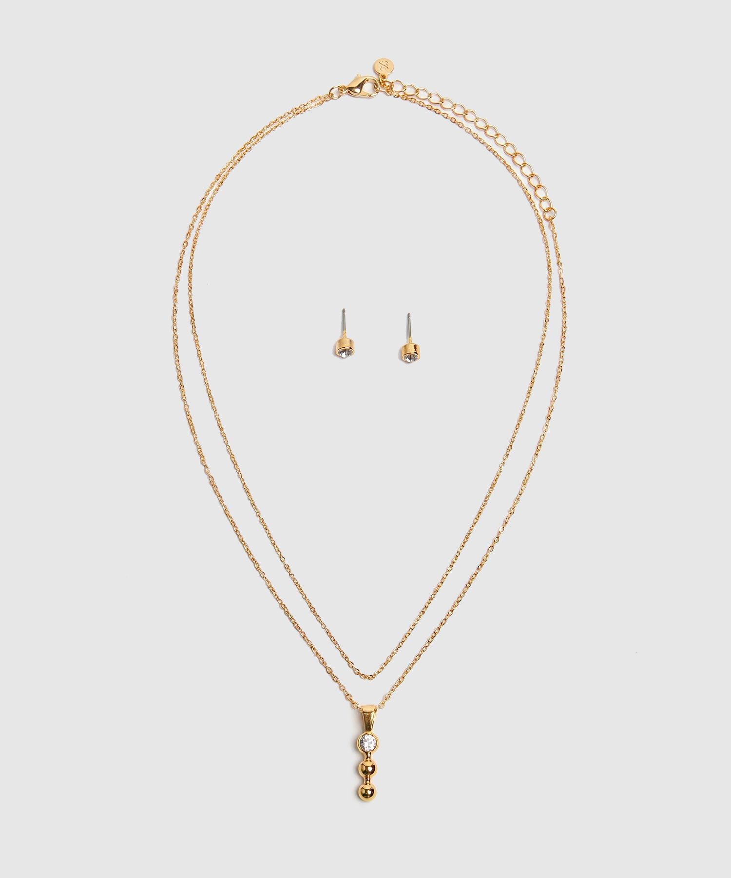 Set Collar Doble Y Topos Mujer