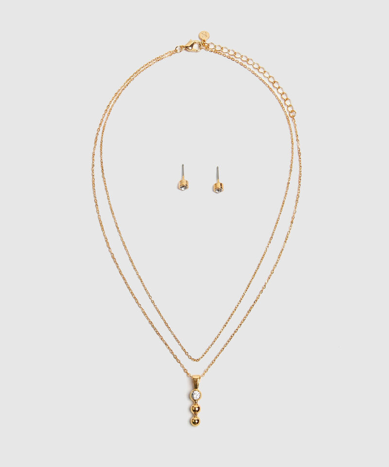 Set Collar Doble Y Topos Mujer