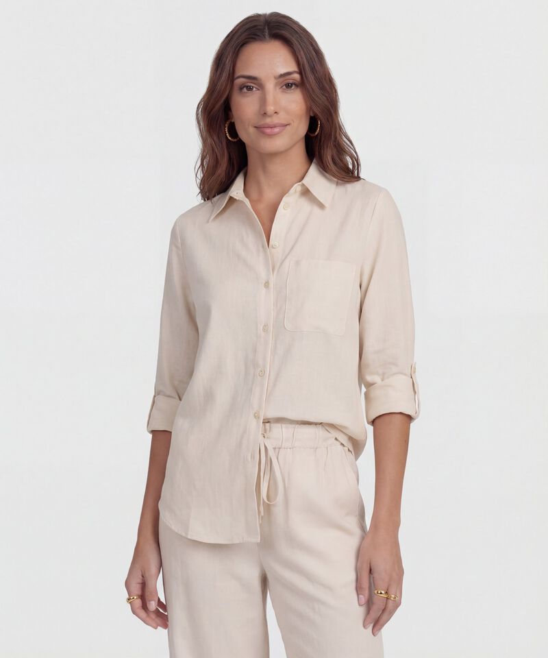 Camisa Con Manga Remangable Para Mujer