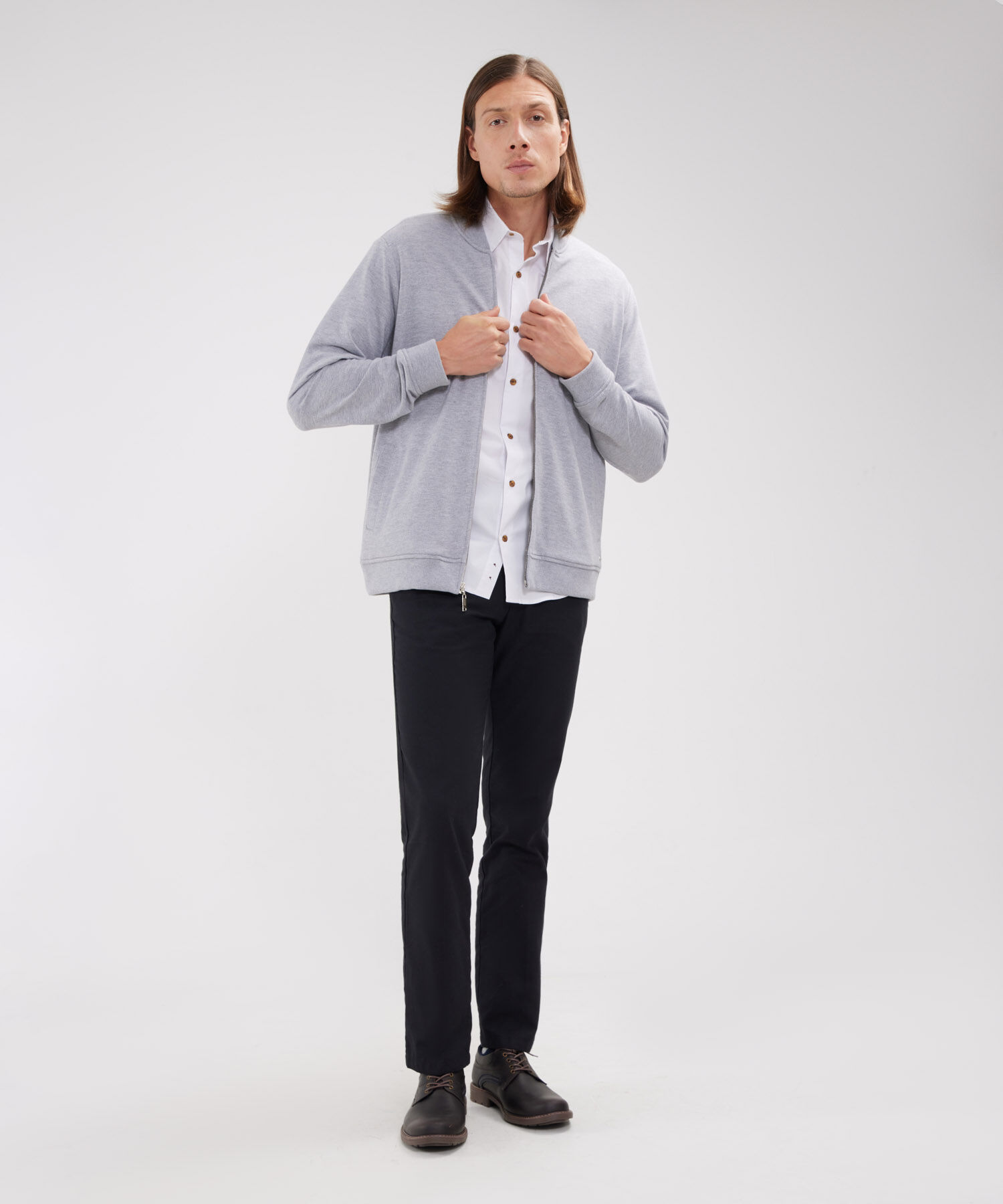Buzo Bomber Tela Con Textura
