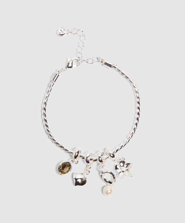 Pulsera Cadena Trenzada Con Dijes Charms Mujer image number null