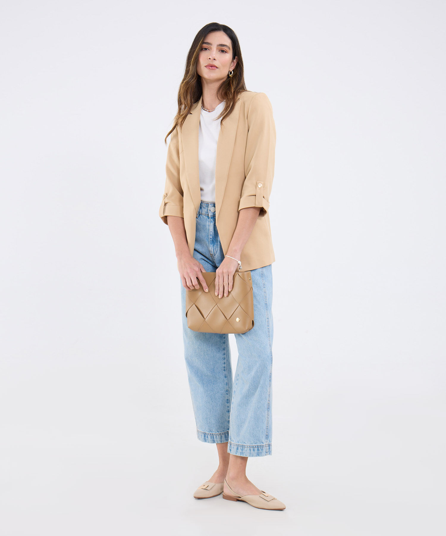 Blazer Unicolor Con Solapa