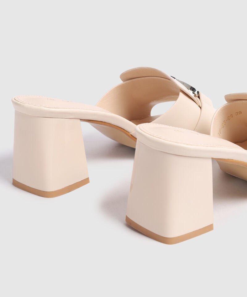 Sandalias De Tac&oacute;n Con Detalle De Eslab&oacute;n Para Mujer