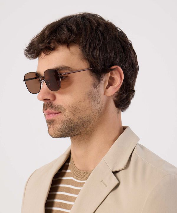 Gafas de Sol Montura Ovalada Cl&aacute;sica Para Hombre image number null