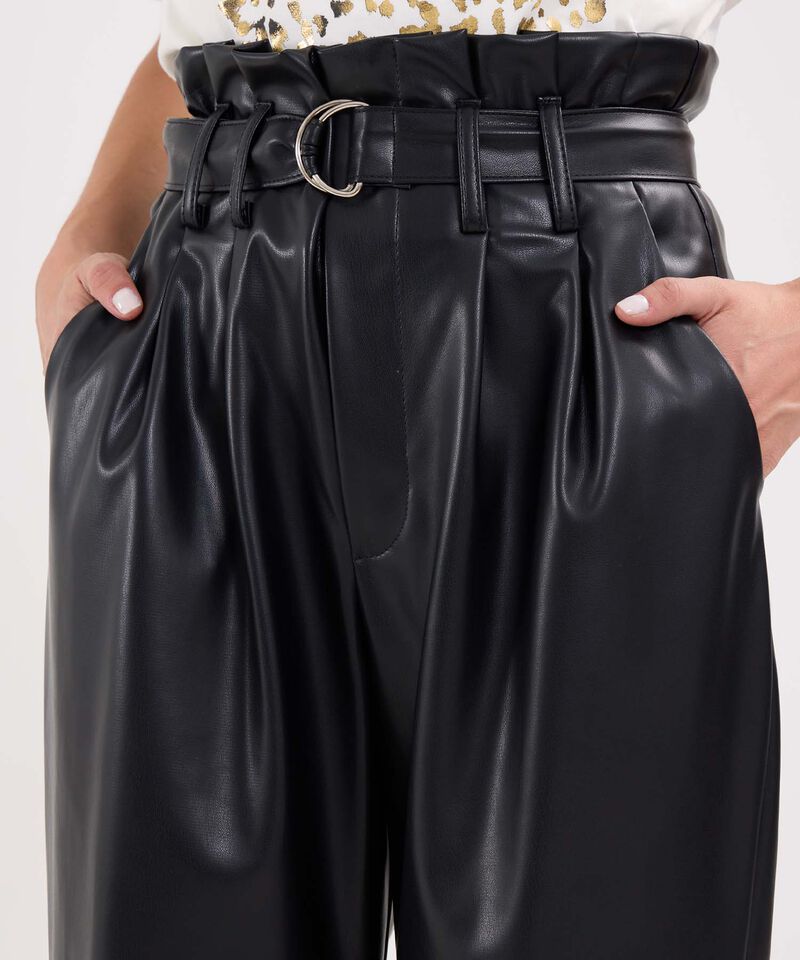 Pantalón Paper Bag en Efecto Piel