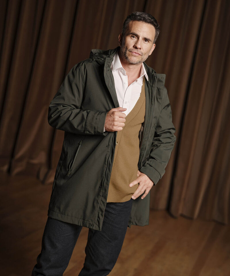 Chaqueta Tipo Parka Con Capucha Para Hombre