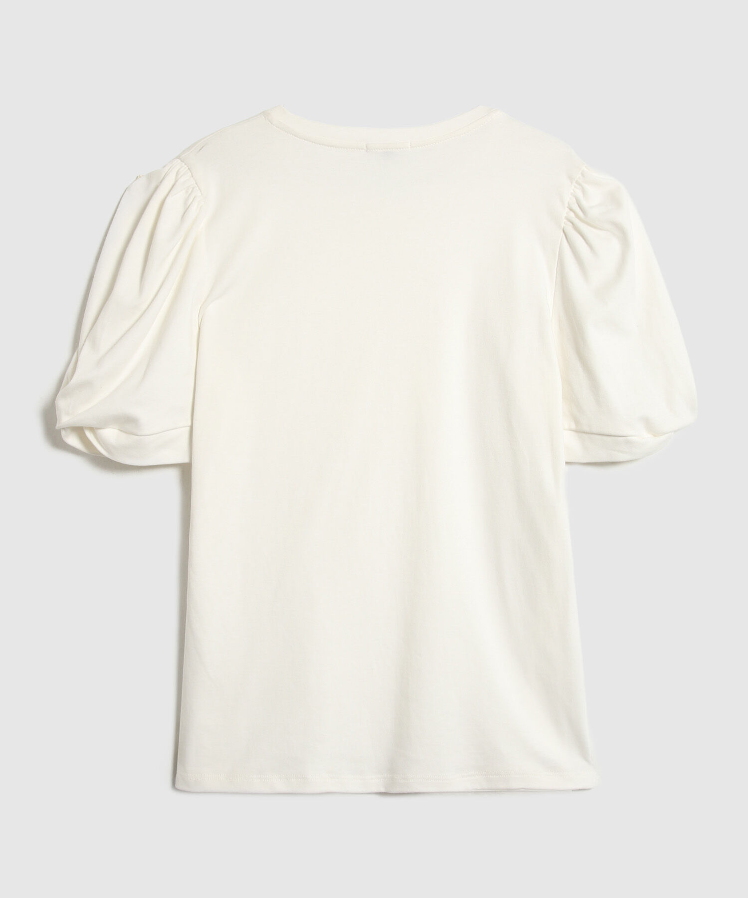 Camiseta Cuello Redondo Con Detalle En Manga