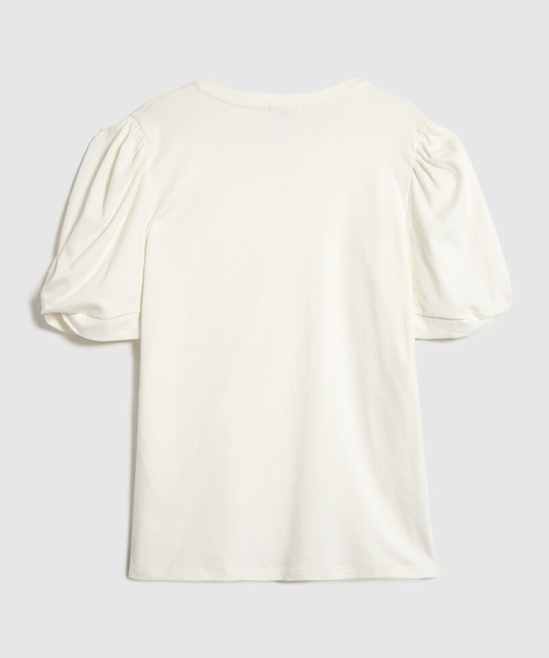 Camiseta Cuello Redondo Con Detalle En Manga