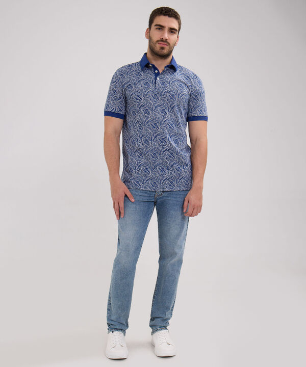 Polo Estampada, Cuello Máquina Con Puños Tejidos image number null