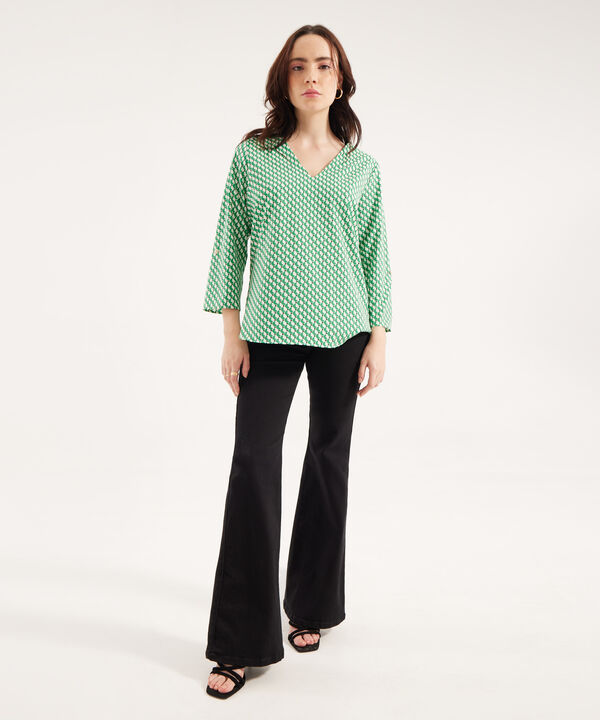 Blusa con Estampado de Mosaico