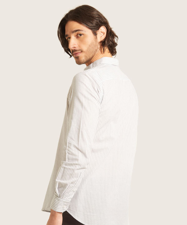 Camisa Manga Larga Preteñida Rayas, Slim