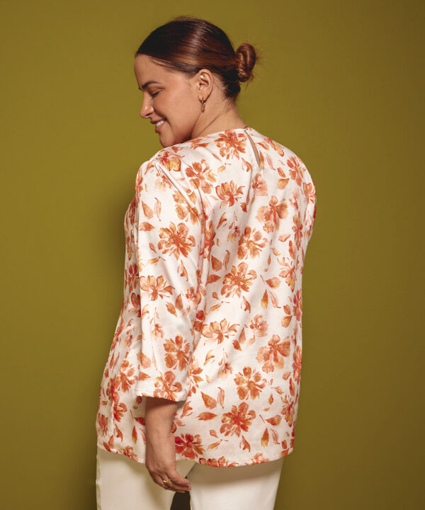 Blusa Estampada con Manga 3/4