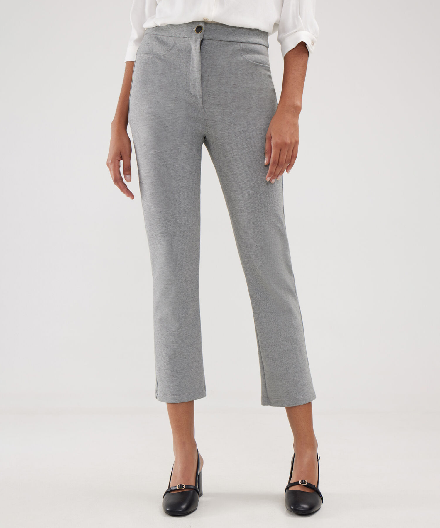 Leggins Unicolor Con Cierre Botón