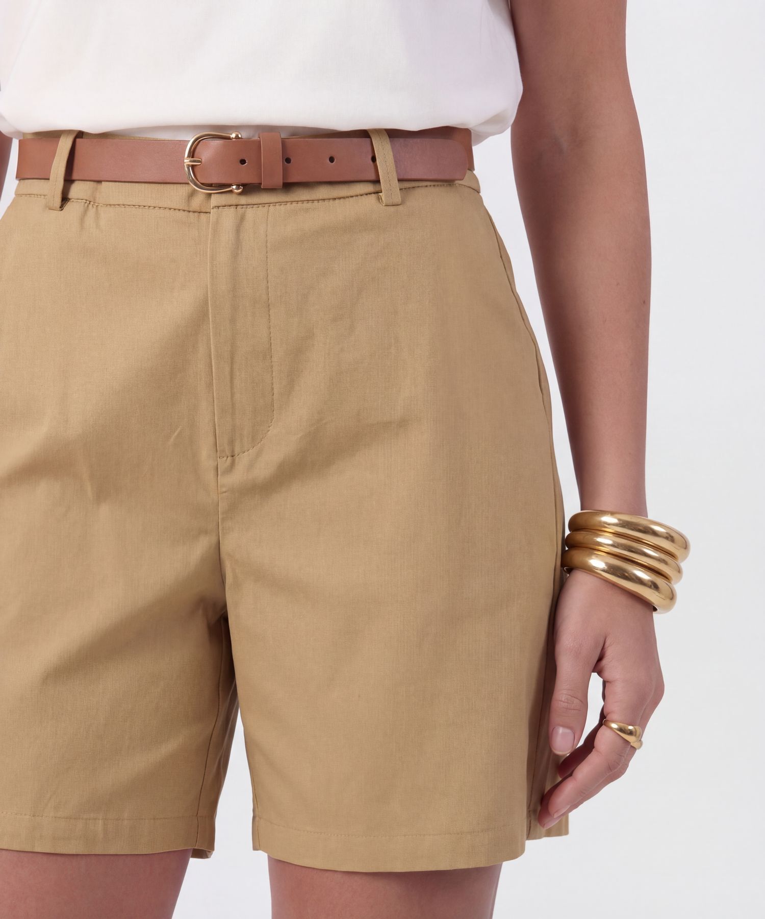 Bermuda De Silueta Recta Para Mujer