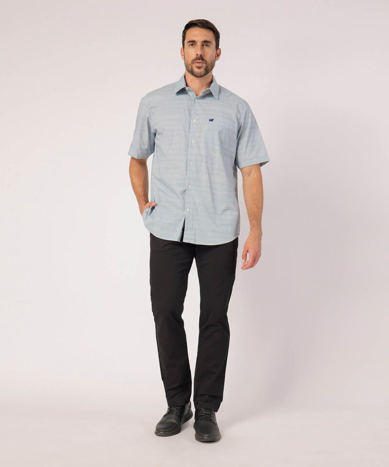 Camisa Tejido Con Microdiseño Manga Corta 