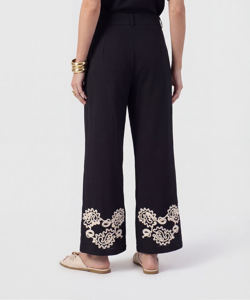 Pantal&oacute;n Fluido Con Bordado Para Mujer