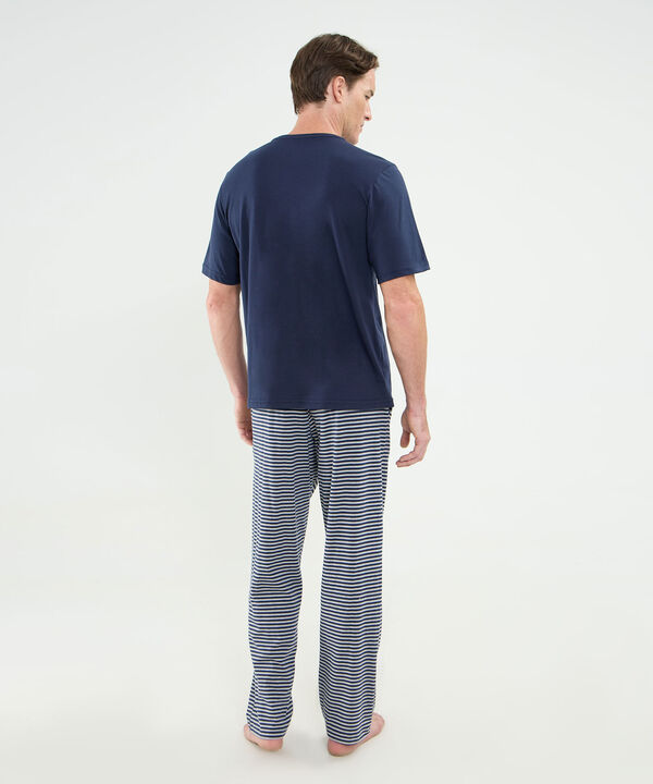 Conjunto Pijama Camiseta Manga Corta Cuello Redondo Pantalon Para Hombre