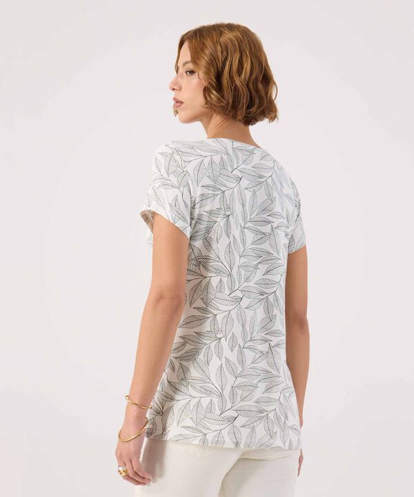 Camiseta Con Estampado Florar 