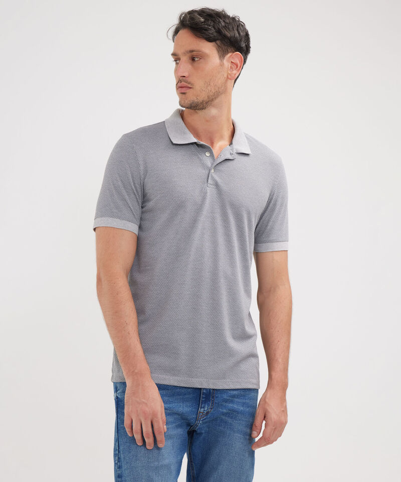 Polo Estampada Cuello Tejido Regular Fit