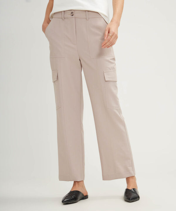 Pantalón Tipo Cargo Recto Unicolor image number null