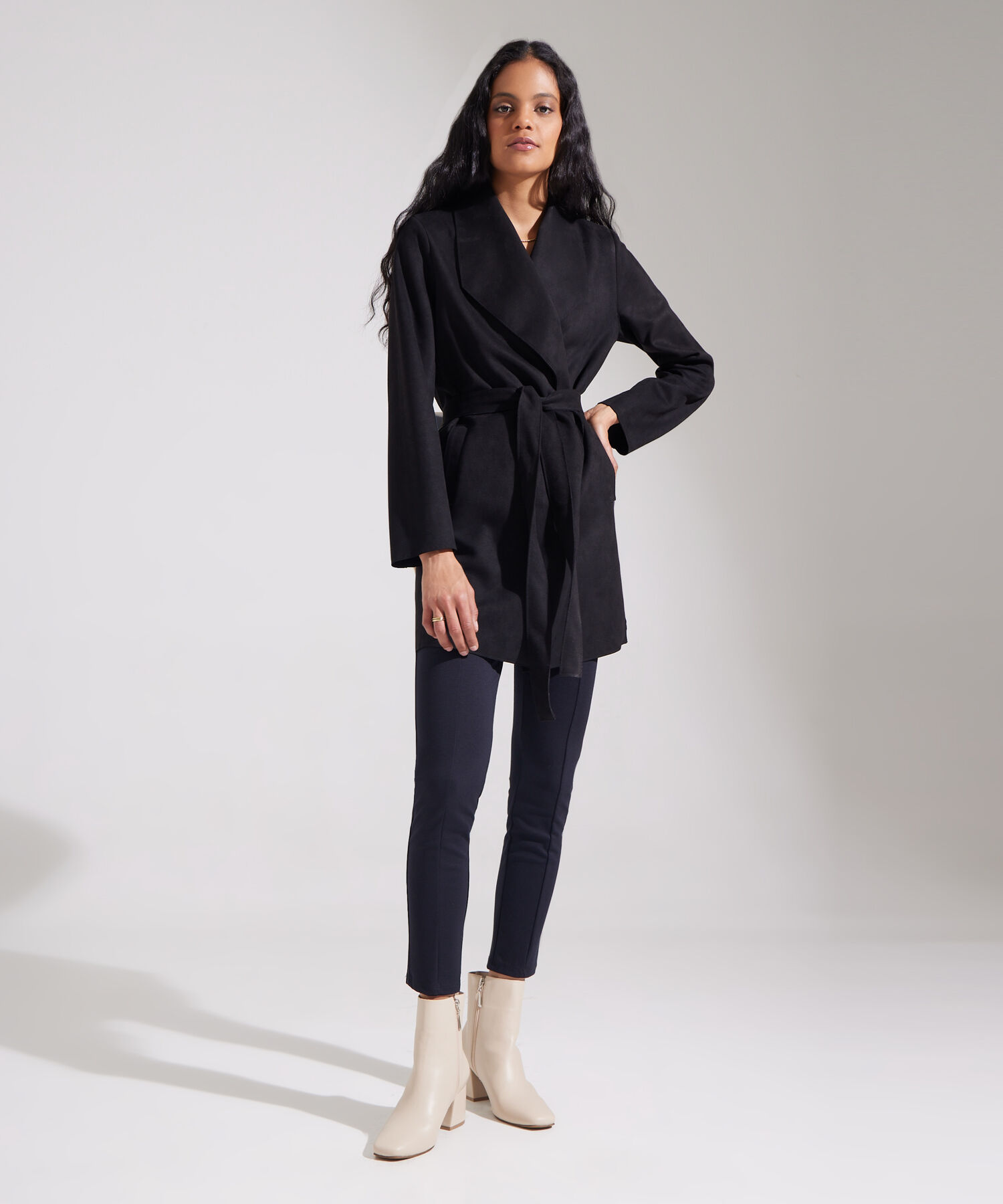 Chaqueta Unicolor Tipo Trench