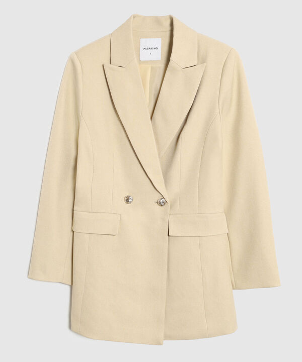 Blazer Doble Botonadura Y Solapa Para Mujer