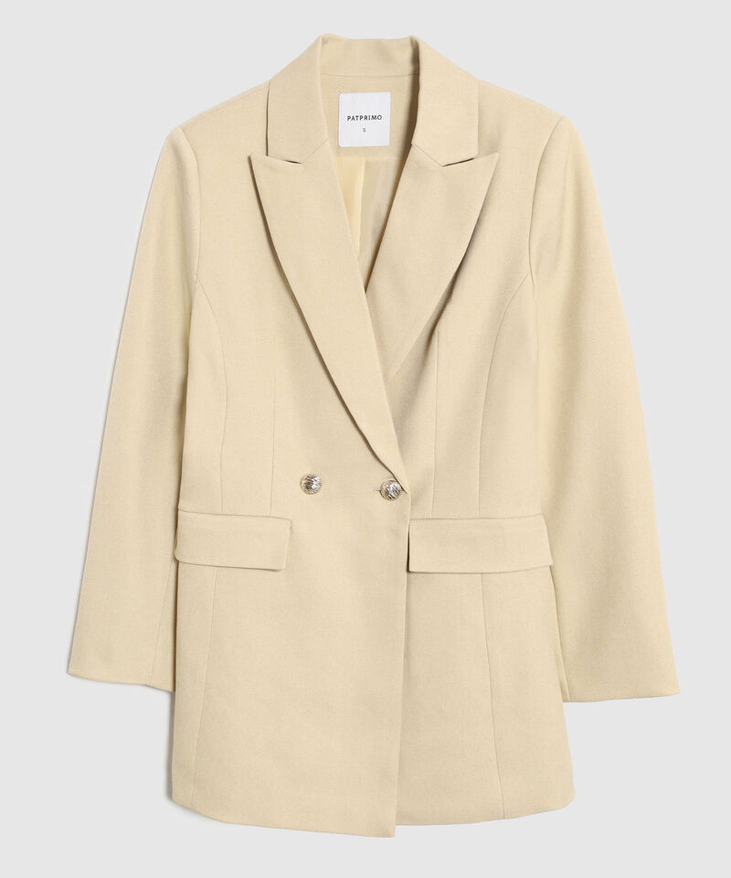 Blazer Doble Botonadura Y Solapa Para Mujer