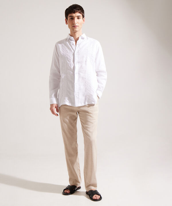 Camisa Guayabera Manga Larga Con Bordado