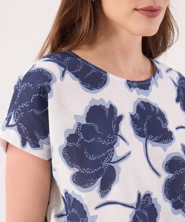 Blusa Estampada, Manga Corta Corrida image number null