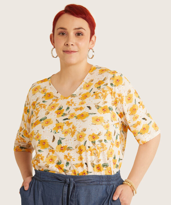 Camiseta Manga 3/4 Estampada