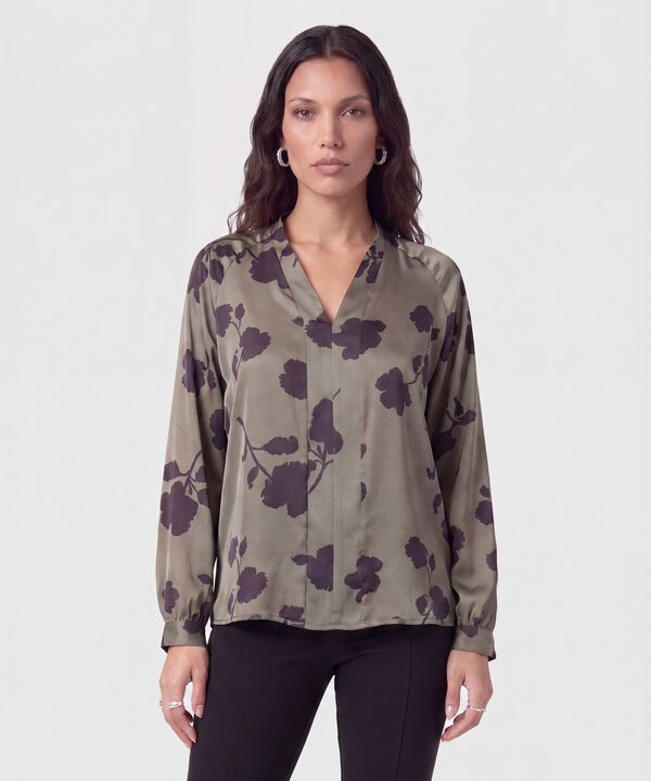 Blusa Estampada Manga Ragl&aacute;n Para Mujer image number null