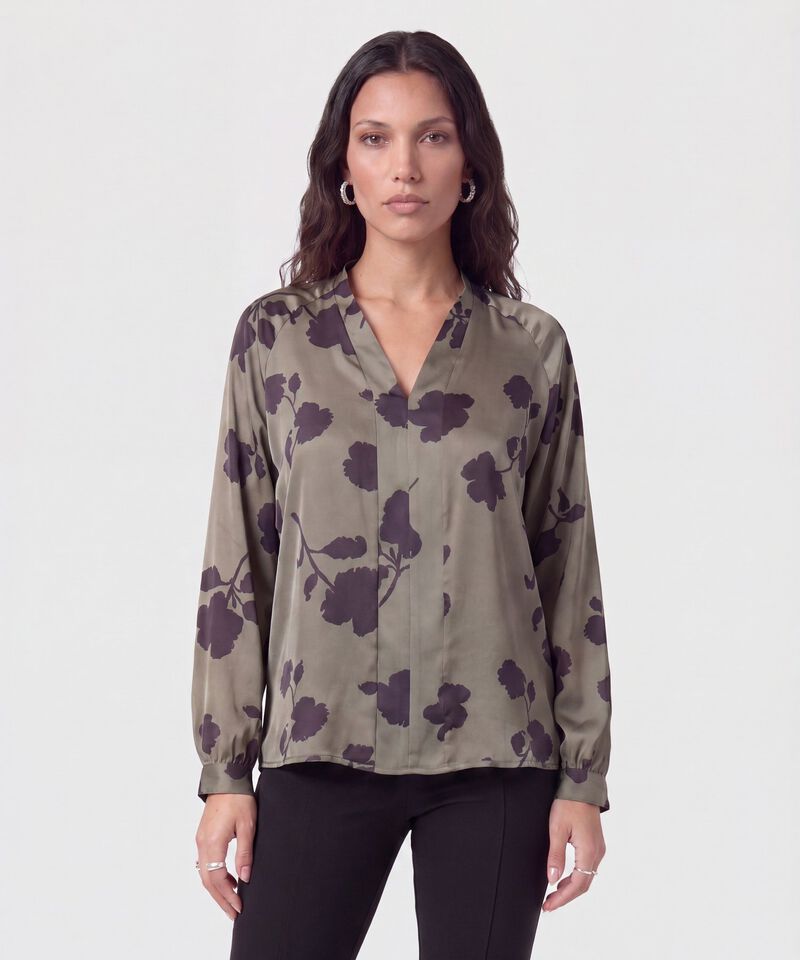 Blusa Estampada Manga Ragl&aacute;n Para Mujer