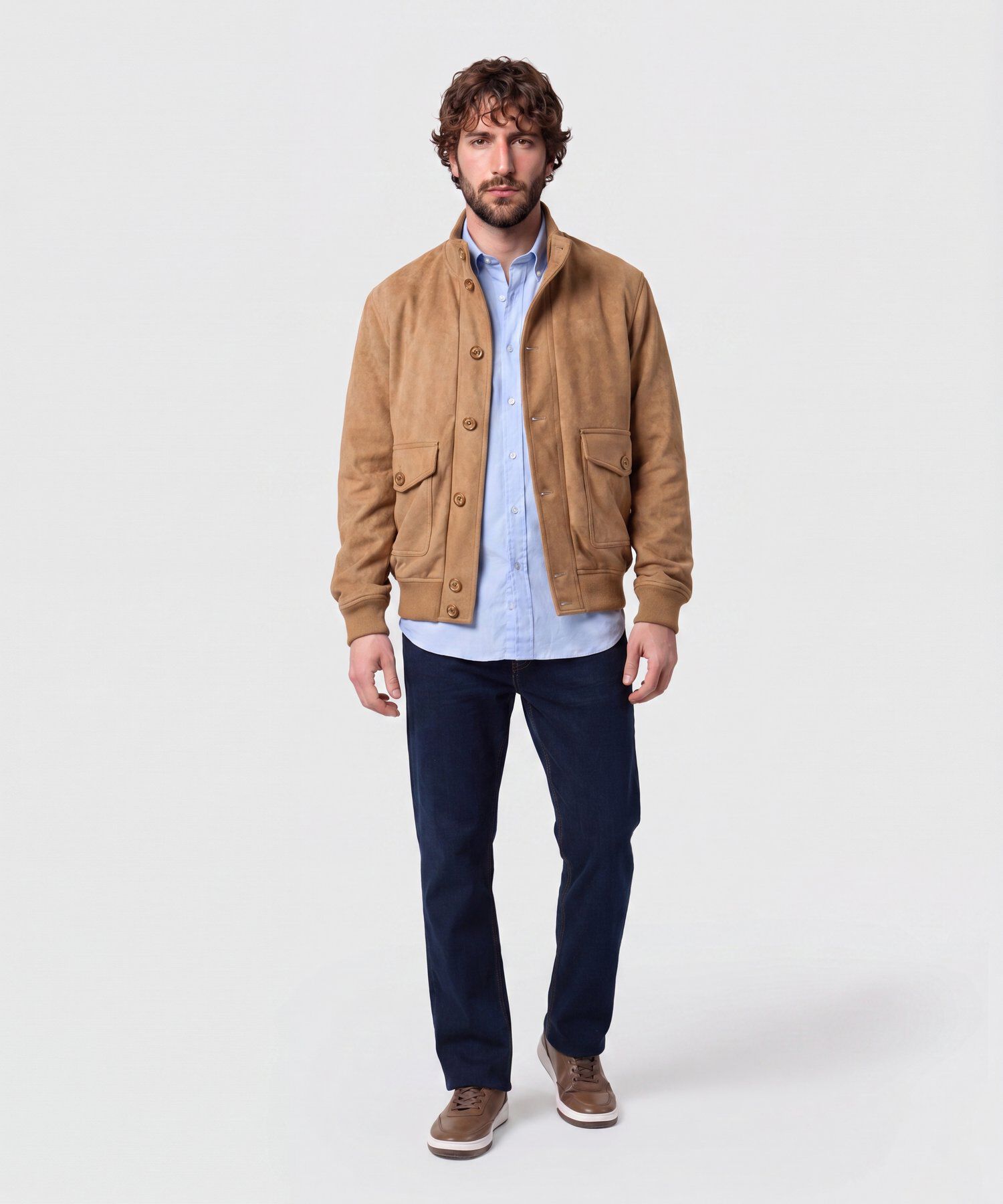 Chaqueta Unicolor Con Grandes Bolsillos Hombre