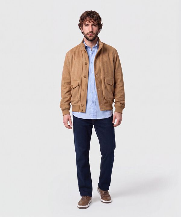 Chaqueta Unicolor Con Grandes Bolsillos Hombre