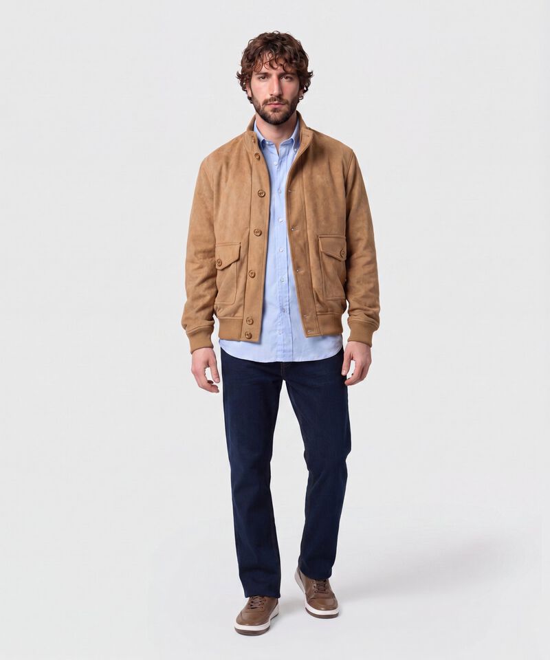 Chaqueta Unicolor Con Grandes Bolsillos Hombre