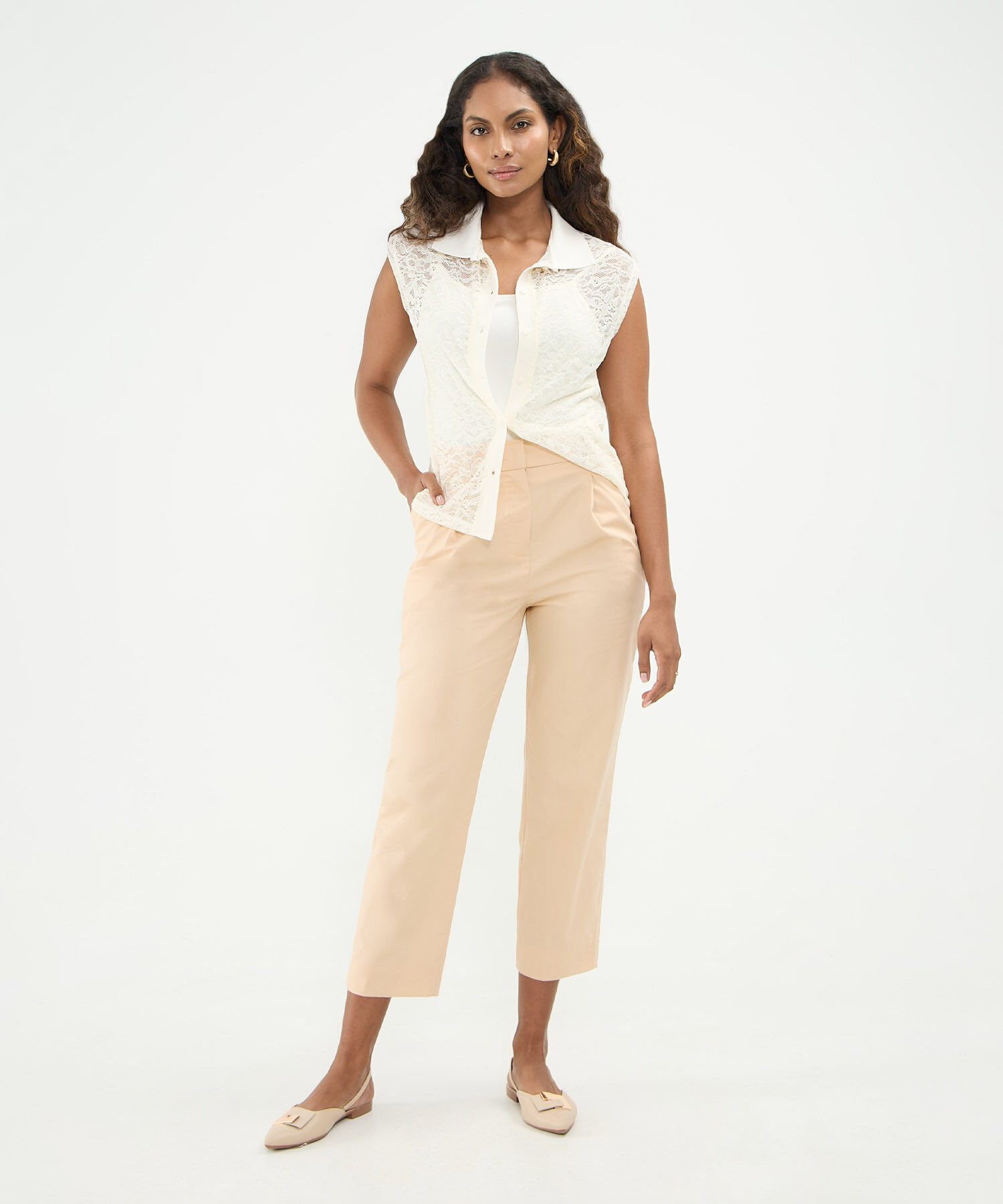 Pantalon Recto, Pretina Resortada En Posterior