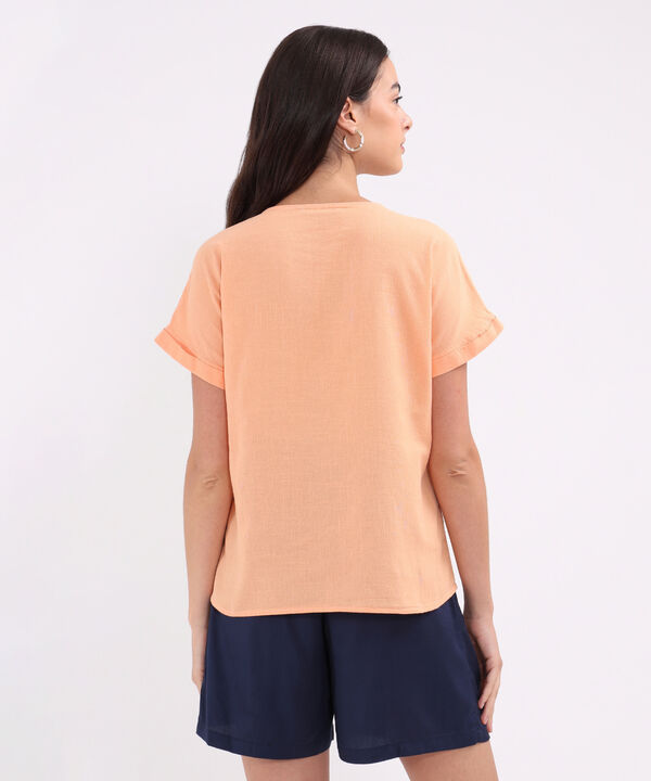 Blusa Manga Corta Unicolor