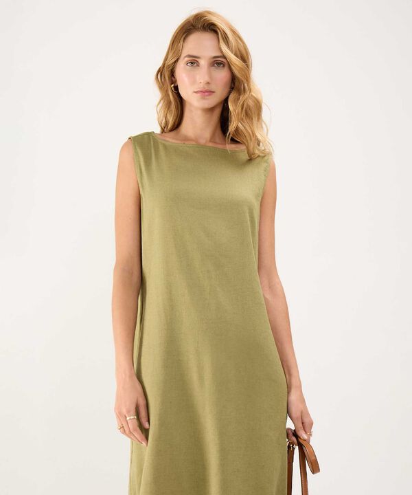 Vestido en Efecto Lino image number null