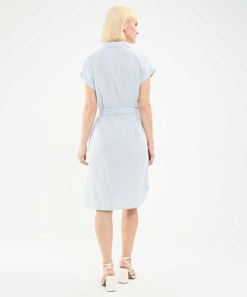 Vestido Camisero en Efecto Lino