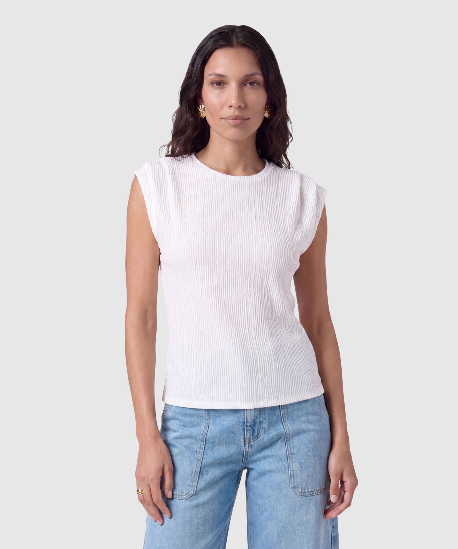 Camiseta Sin Mangas Texturizada Mujer
