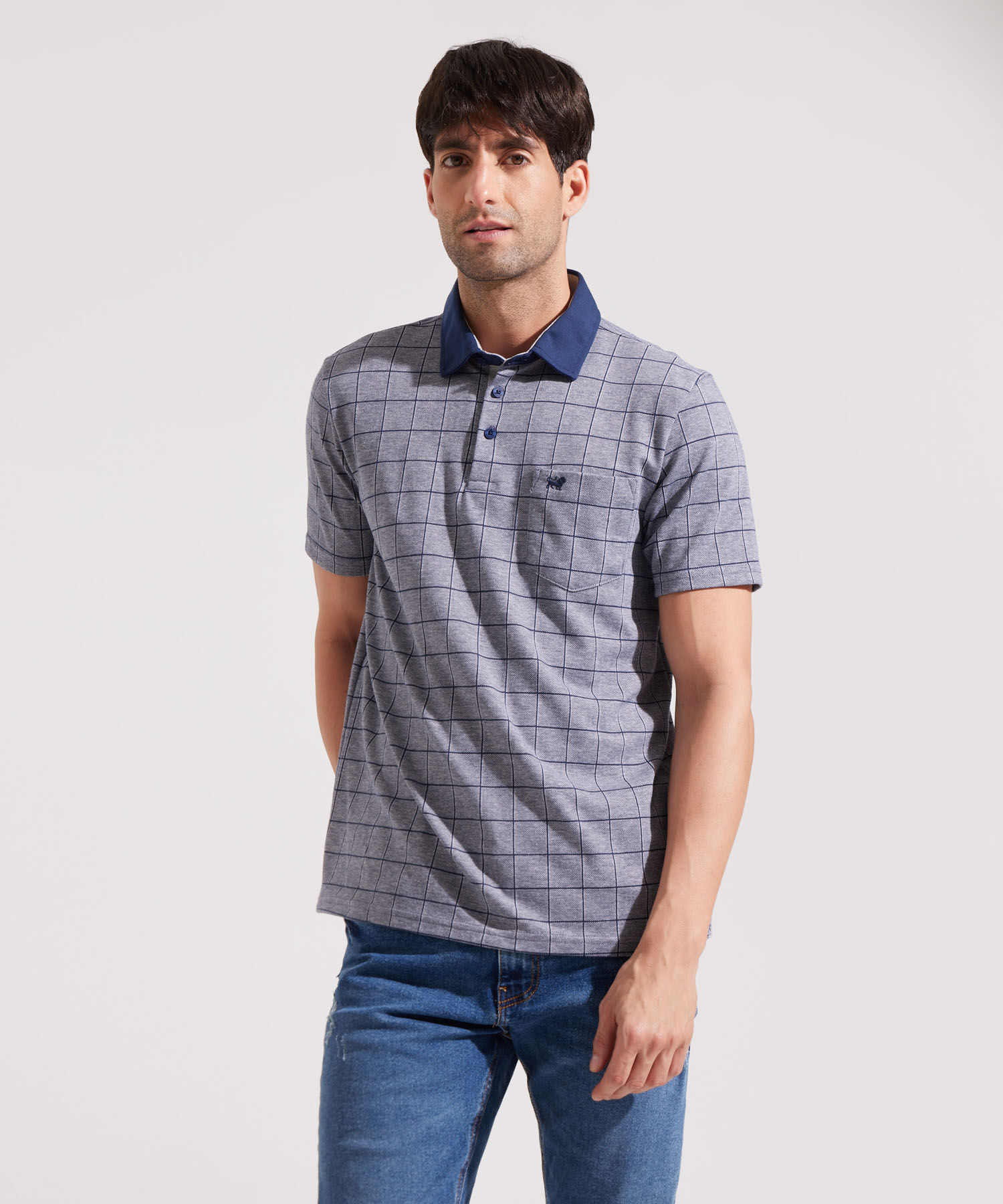 Polo Cuello Duro a Cuadros